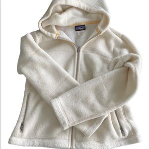 Patagonia Vintage Cream Synchilla Fleece Hooded Jacket Size Medium